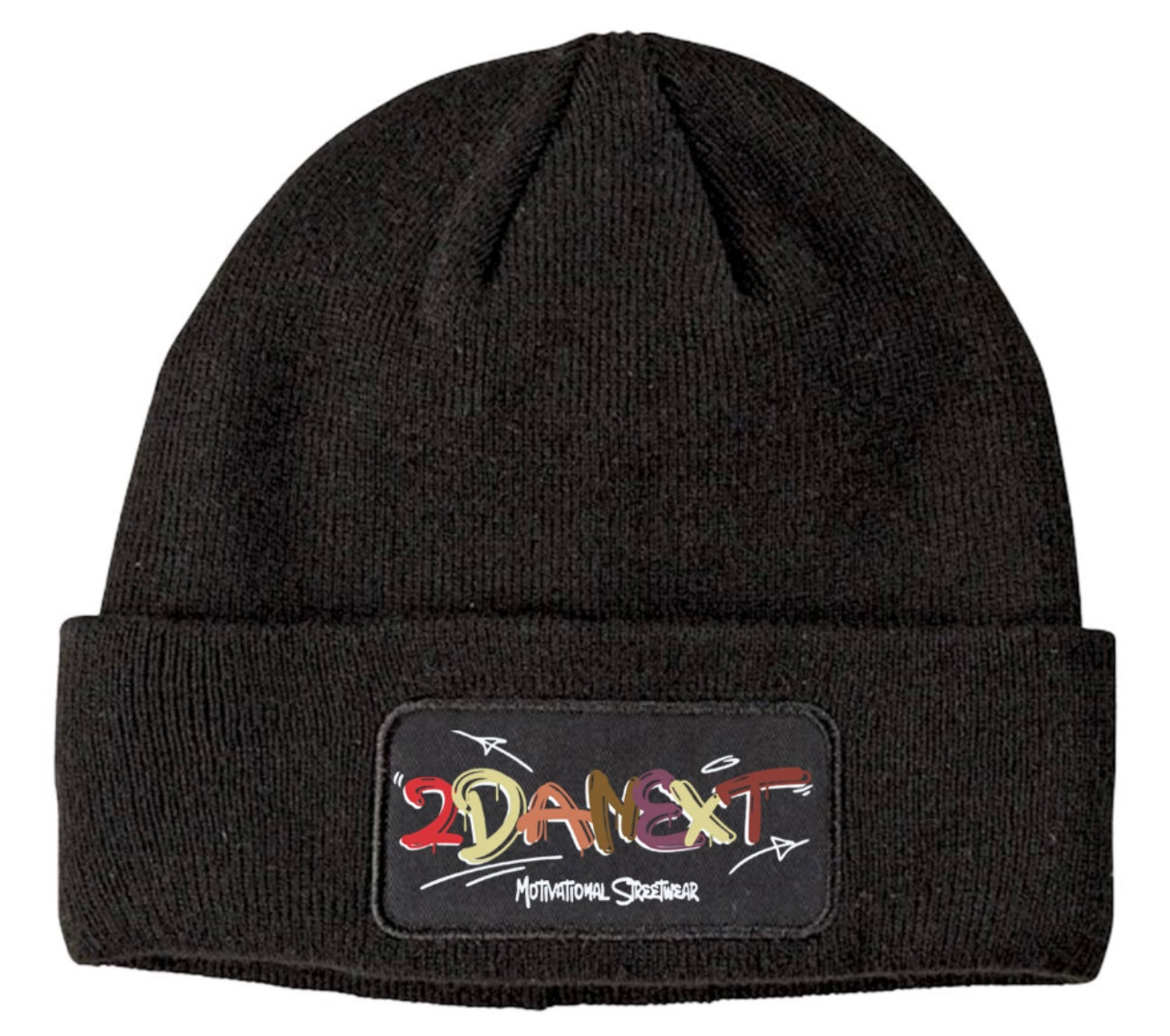2DaNext Black Beanie Multi-Color